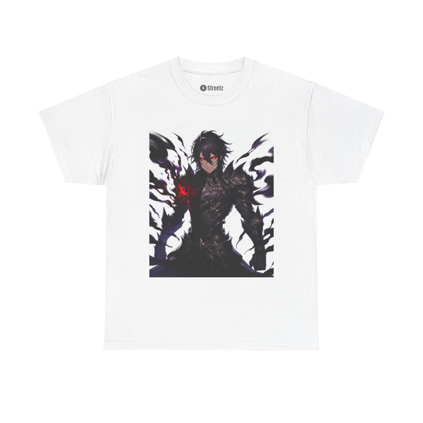 Dark Warrior Unisex Heavy Cotton Tee - Epic Battle Graphic Tee for Fans